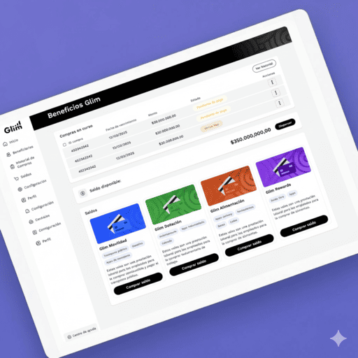 Reportes y análisis mostrando beneficios Glim y saldos disponibles